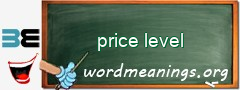 WordMeaning blackboard for price level
